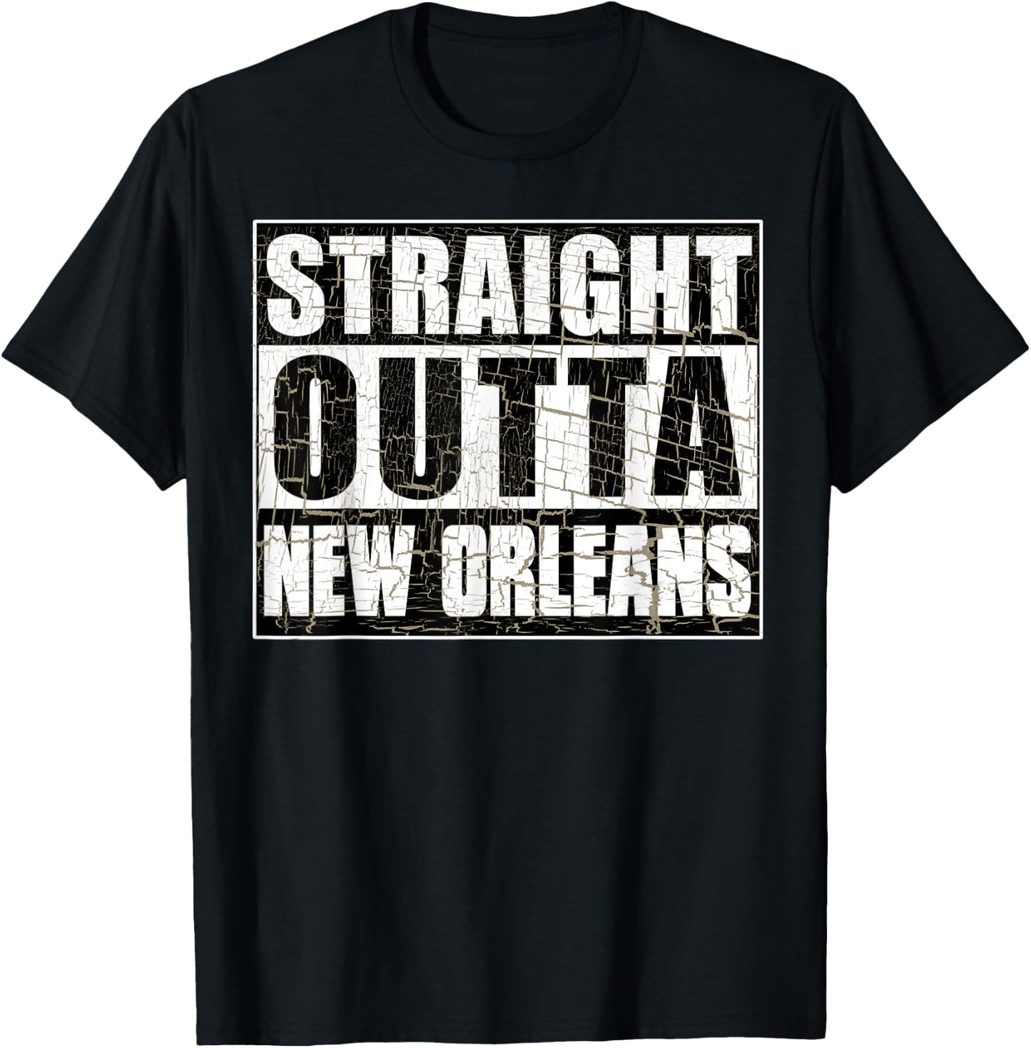 Vintage New Orleans Straight Outta New Orleans Hometown T-Shirt - T-Shirt | Black