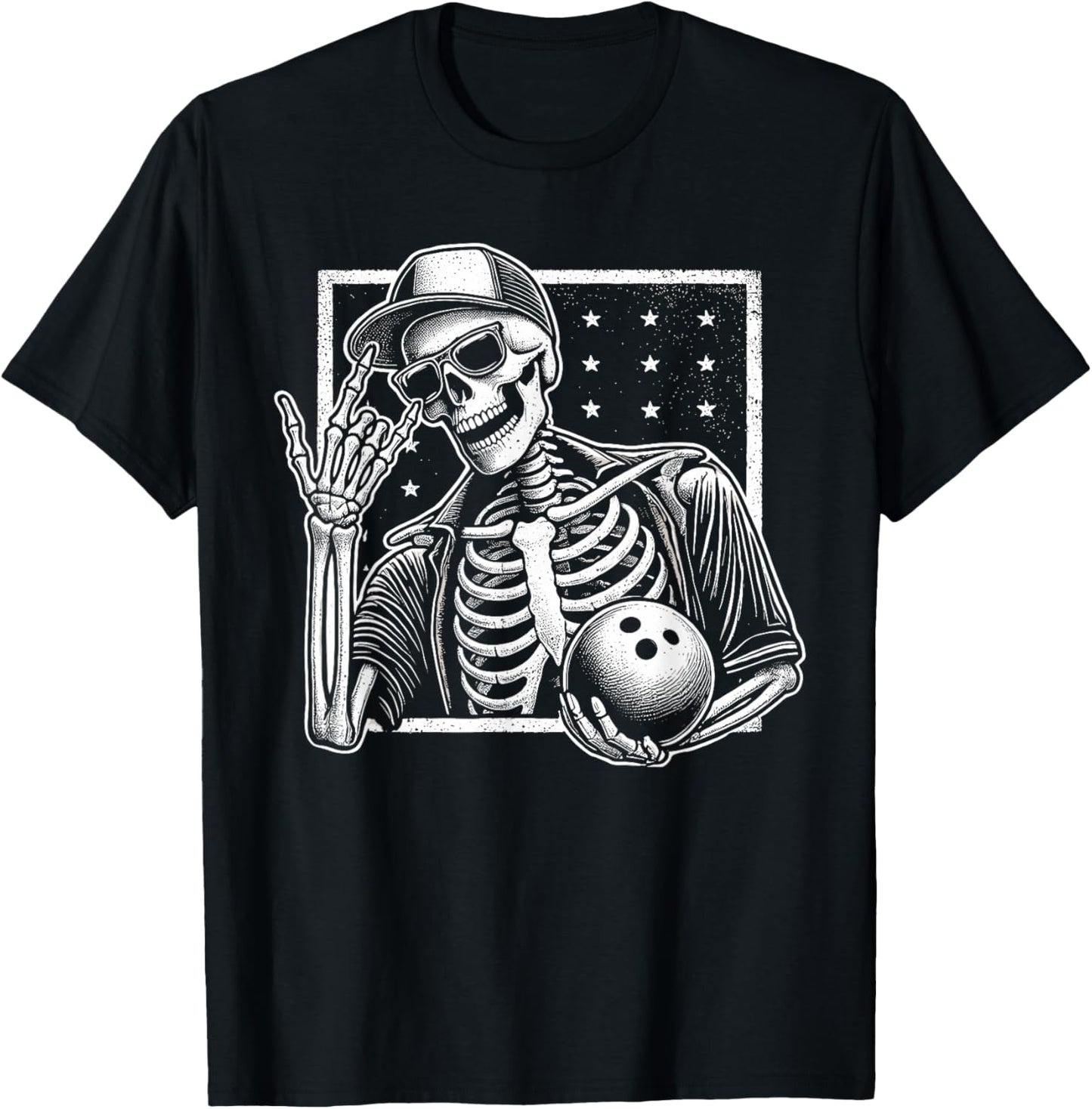 Skeleton Bowling Player Birthday Halloween Kids T-Shirt - T-Shirt | Black