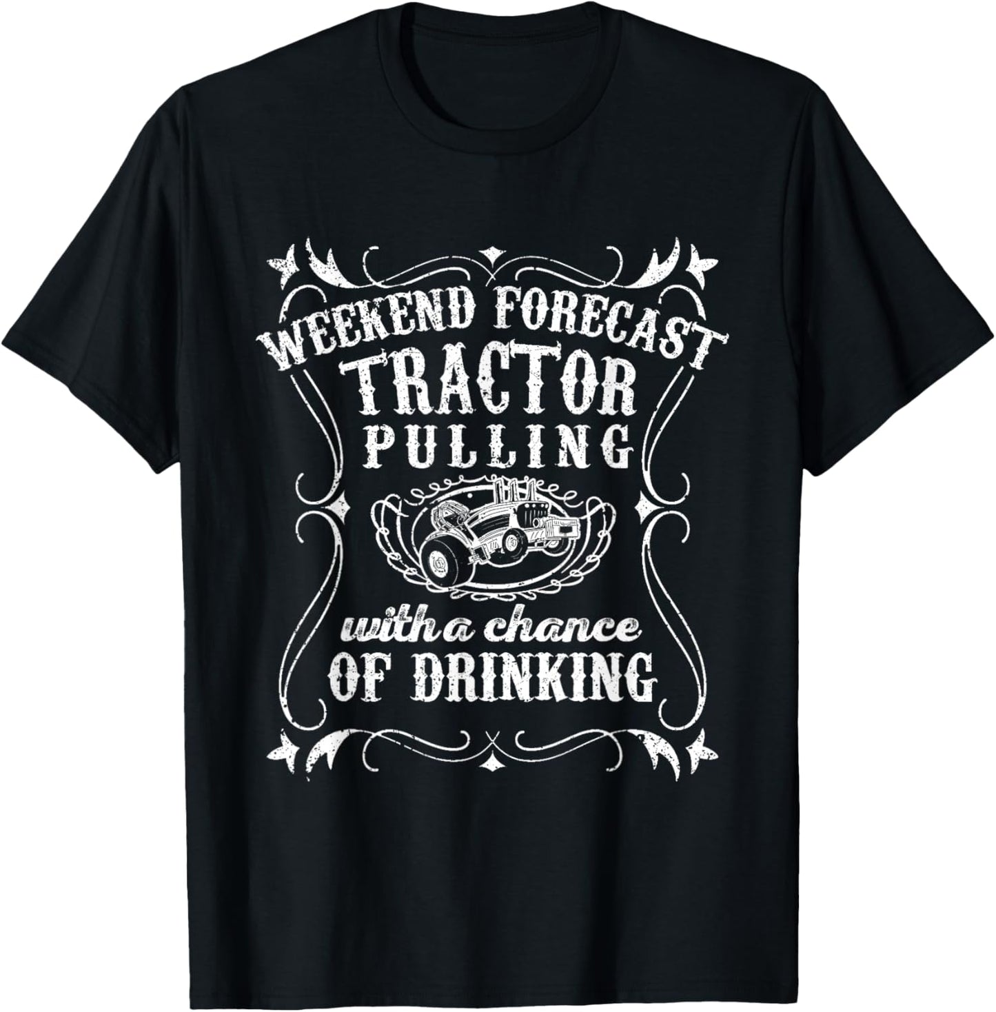 Vintage Tractor Pulling Season Graphic Design Tractor Puller T-Shirt - T-Shirt | Black