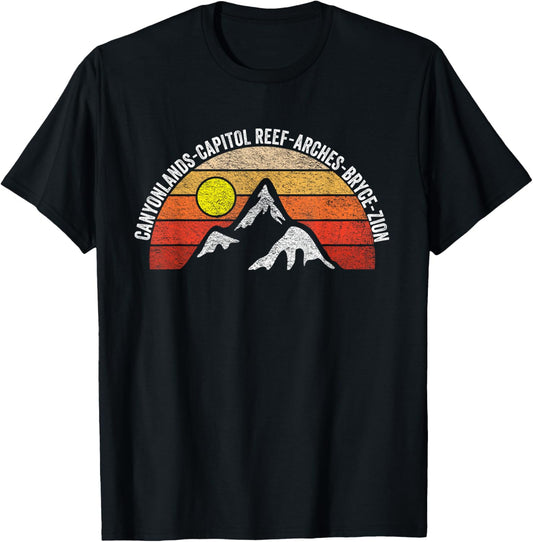 Vintage Utah Souvenir Big 5 Utah Mighty Five National Park T-Shirt - T-Shirt | Black