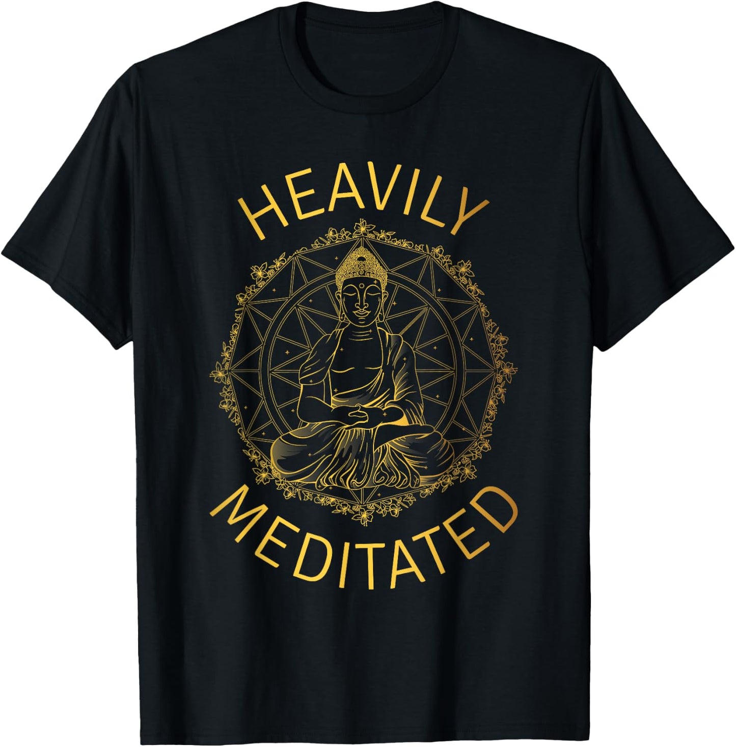 Heavily Meditated Yoga Meditation Spiritual Warrior Buddhist T-Shirt - T-Shirt | Black