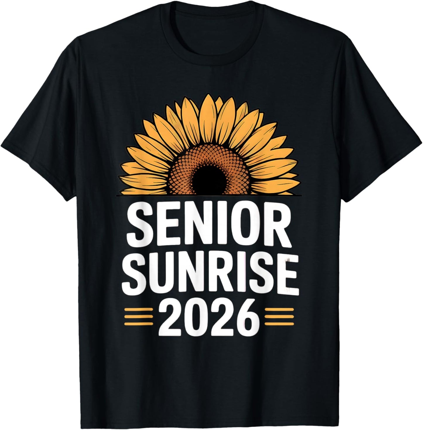 Senior Sunrise 2026 Sunflower Graduation Senior Pride T-Shirt - T-Shirt | Black