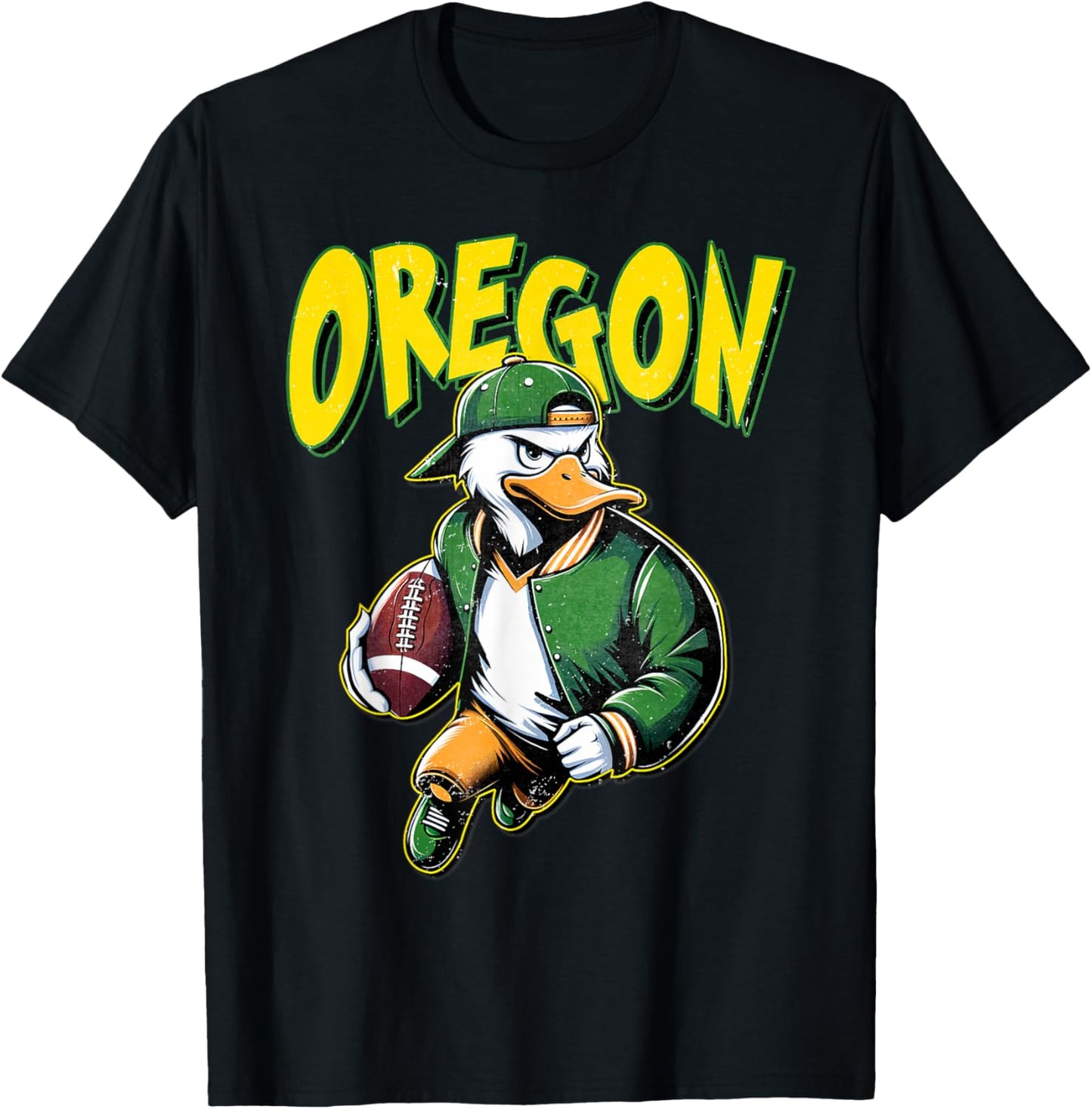 Classic State of Oregons Football Spirit Evergreen Sports T-Shirt - T-Shirt | Black