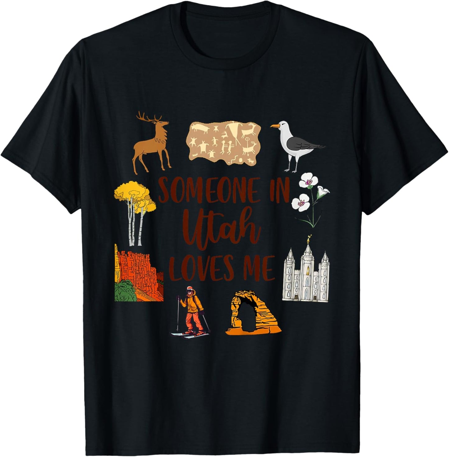 Kids Utah Baby Utah Traveling Trip Someone In Utah Loves Me T-Shirt - T-Shirt | Black