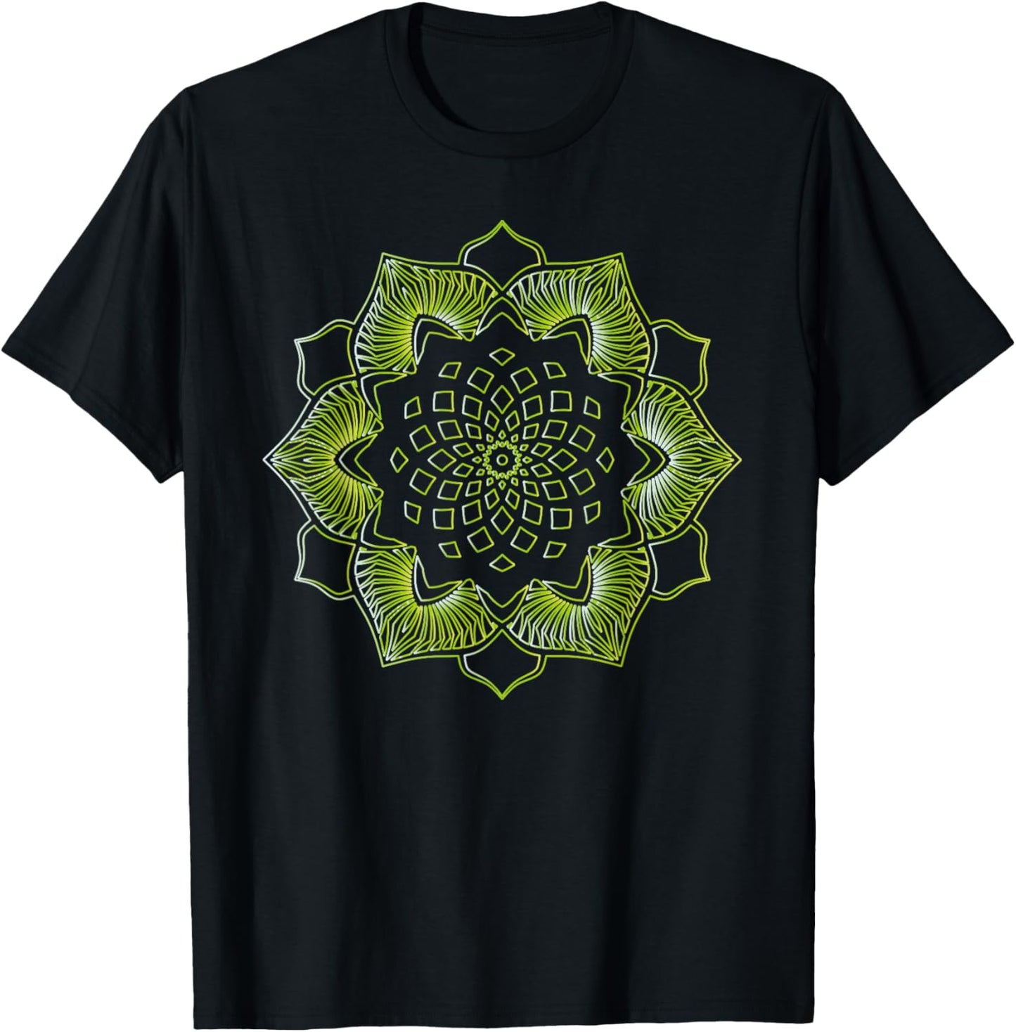 Lotus Mandala Sacred Geometry T-Shirt - T-Shirt | Black