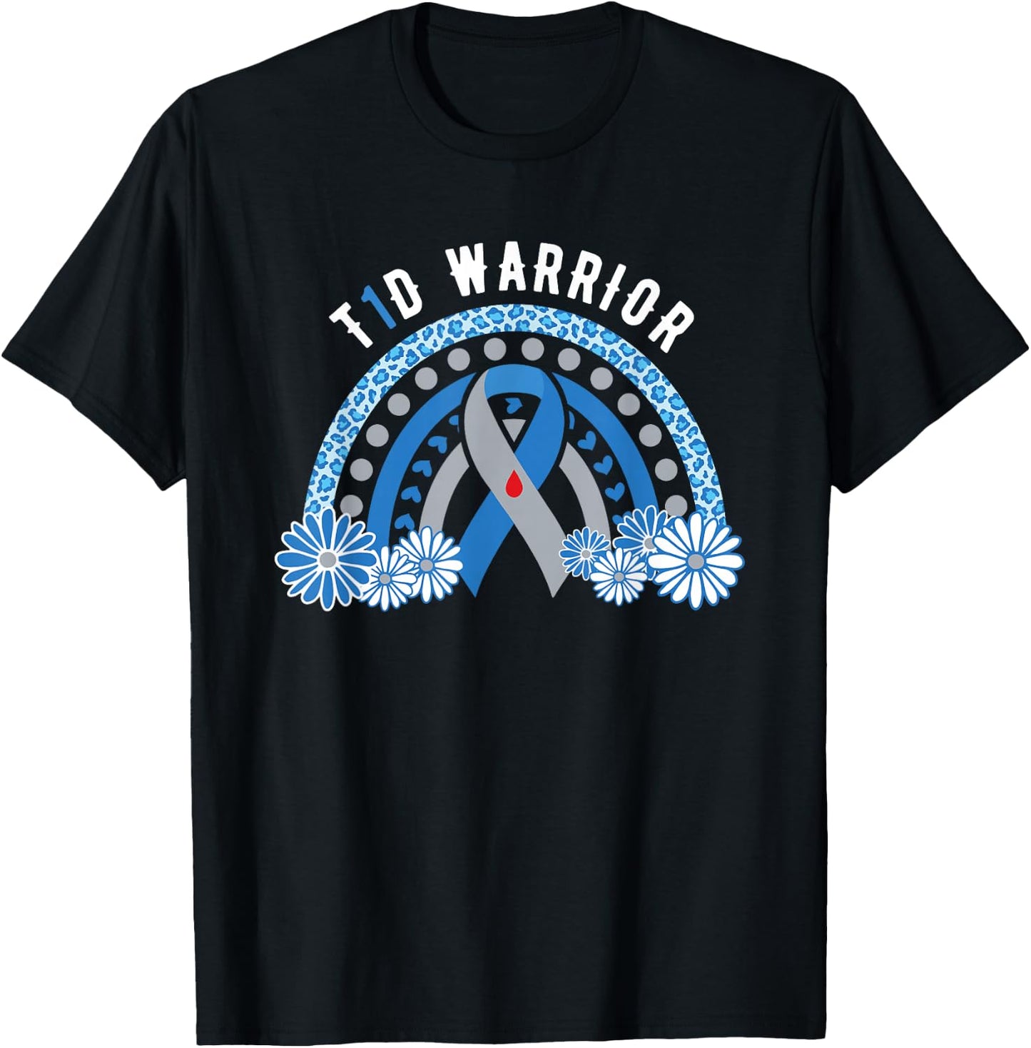 T1D Warrior Diabetes Awareness Type 1 Diabetes Warrior T-Shirt - T-Shirt | Black