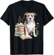 American Pit Bull Terrier Pittie Books Reading Flowers Book T-Shirt - T-Shirt | Black