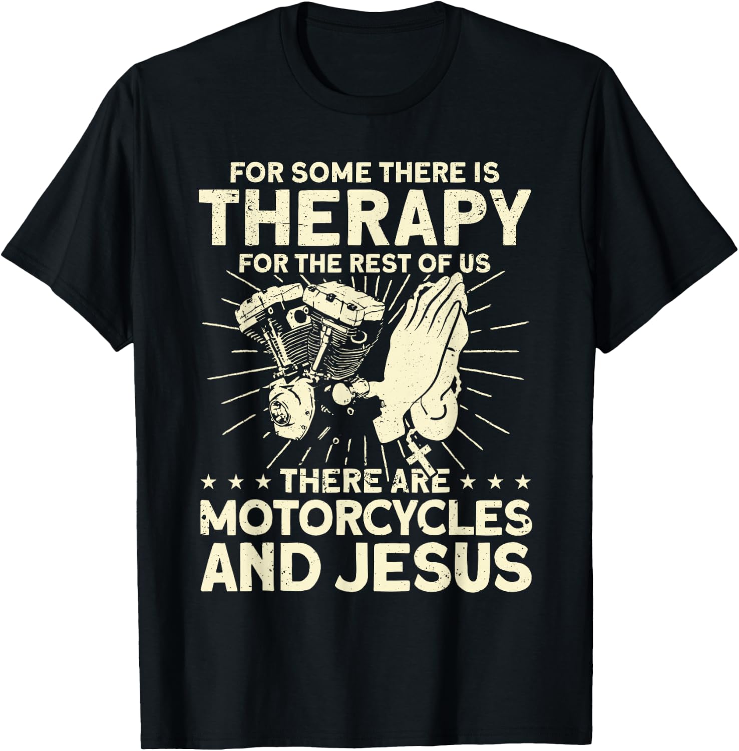 Christian Motorcycle Biker Motorcycles And Jesus Faith T-Shirt - T-Shirt | Black
