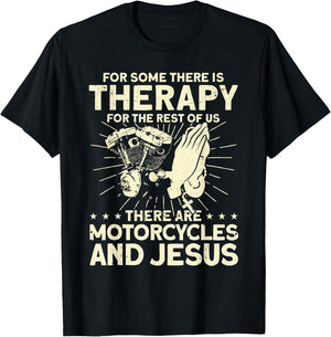 Christian Motorcycle Biker Motorcycles And Jesus Faith T-Shirt - T-Shirt | Black