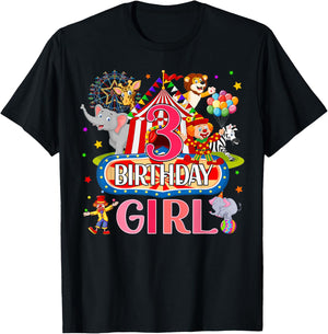 3rd Birthday For Girl Ringmaster Circus Carnival Family Bday T-Shirt - T-Shirt | Black