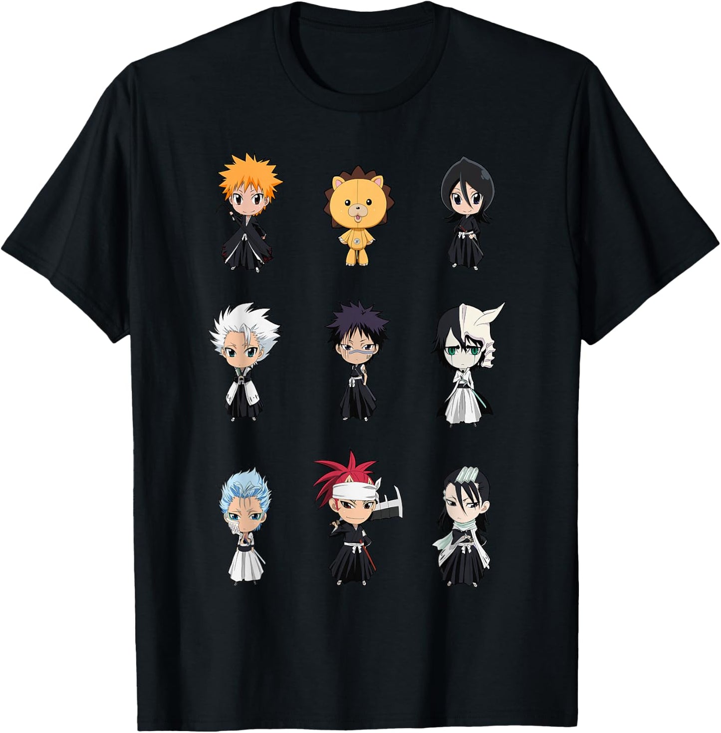 Bleach Cute Chibi Character Grid Anime T-Shirt - T-Shirt | Black