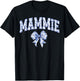 Mammie Coquette Toile Blue Bow Floral Family Matching T-Shirt - T-Shirt | Black
