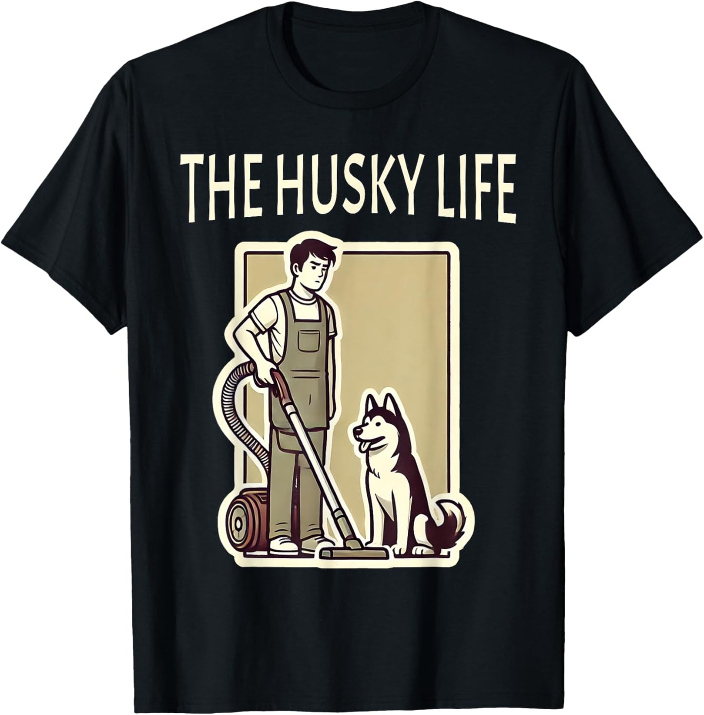 Funny Siberian Husky Life Shedding Husky T-Shirt - T-Shirt | Black