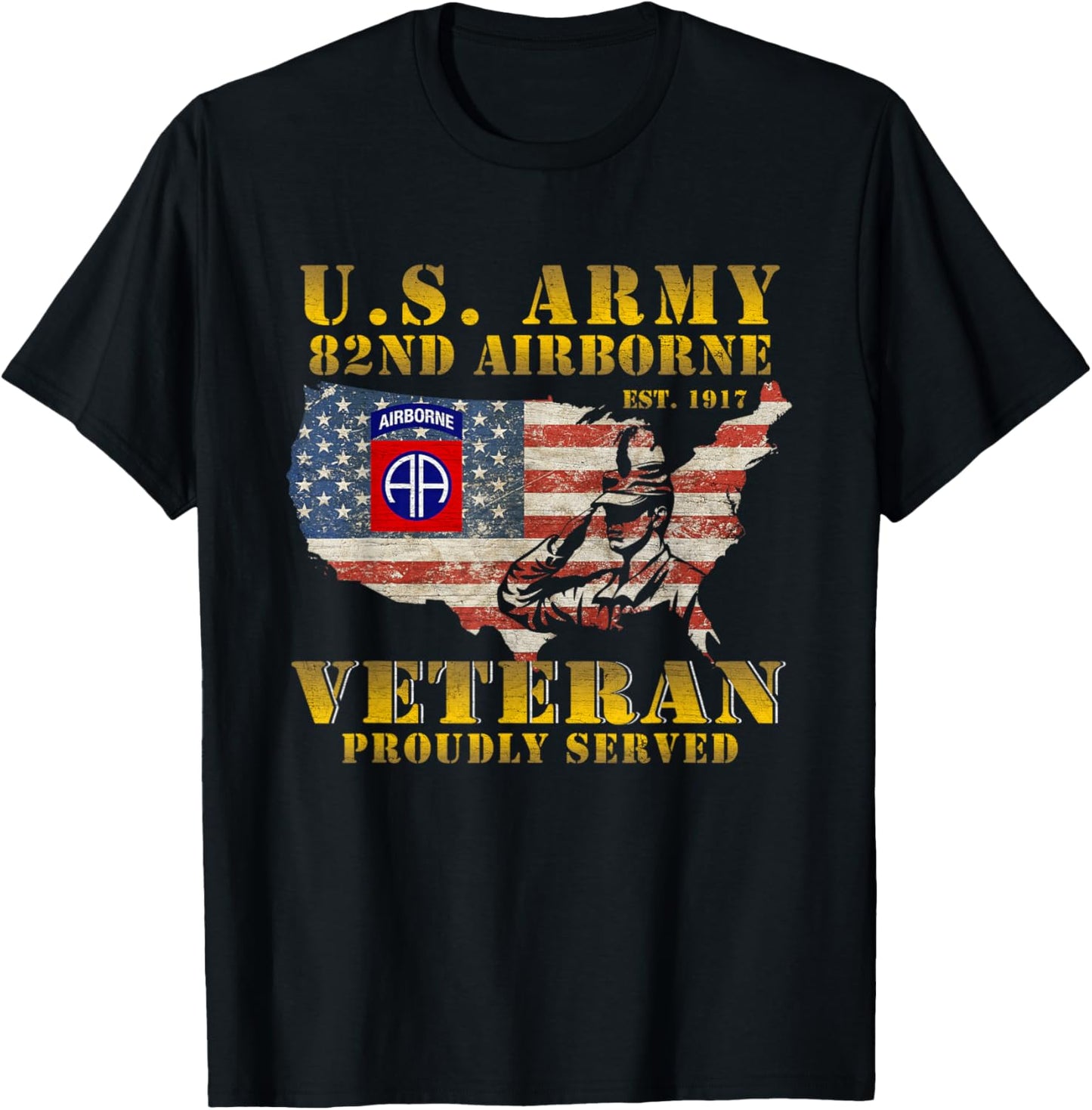 82nd Airborne Division Death From Above Fort Bragg Veteran T-Shirt - T-Shirt | Black