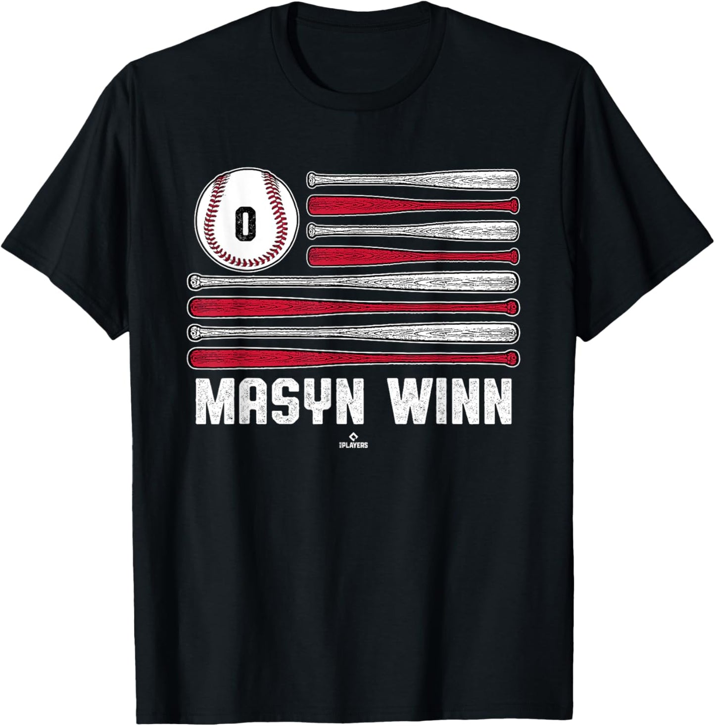 Baseball American Flag Masyn Winn St Louis Baseball MLBPA T-Shirt - T-Shirt | Black