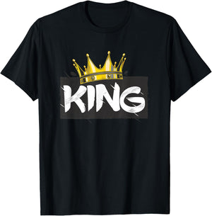Crown with writing KING T-Shirt - T-Shirt | Black