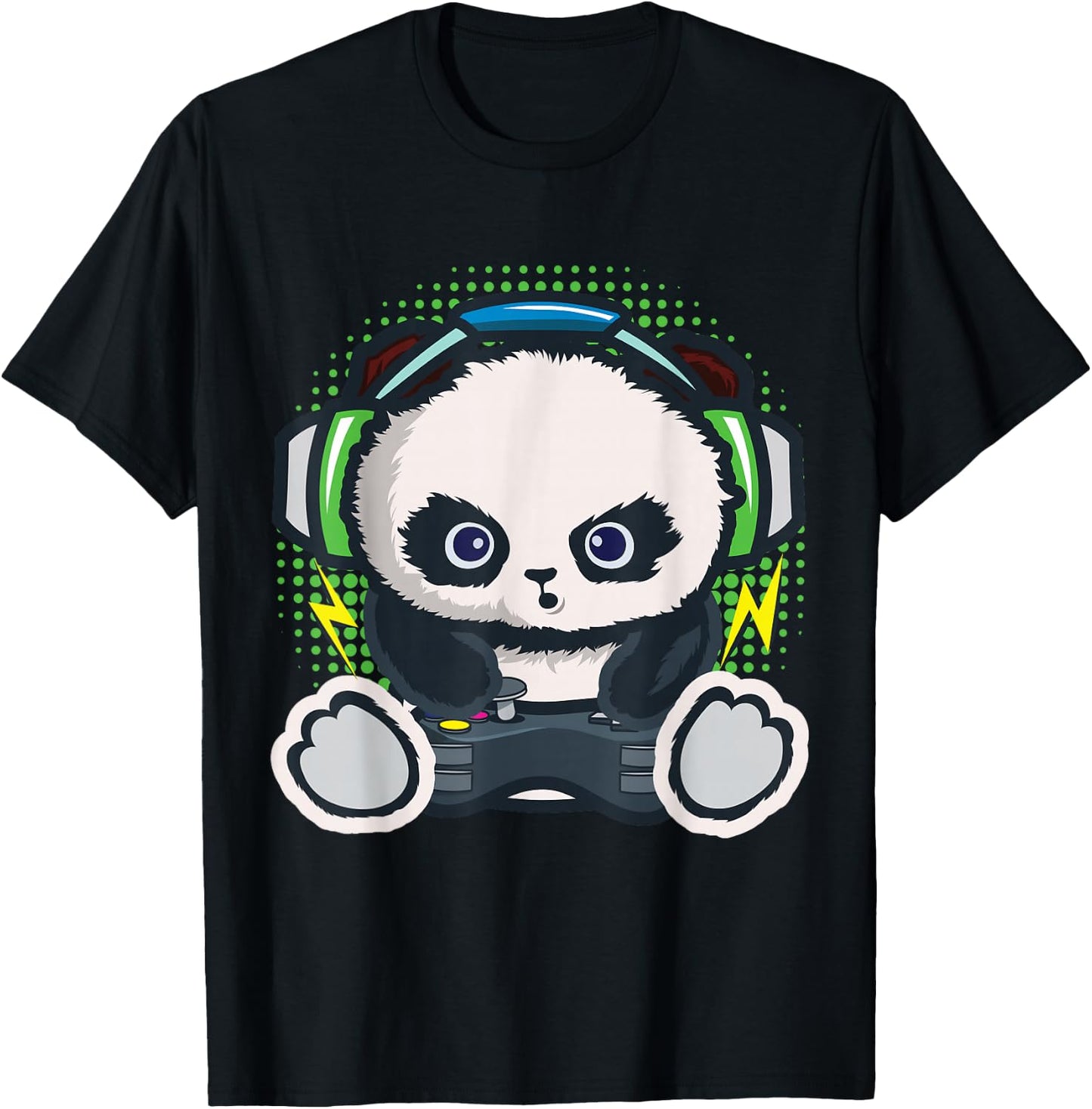 Gamer Shirt Boys Children Gaming Gift Panda Gamer T-Shirt - T-Shirt | Black