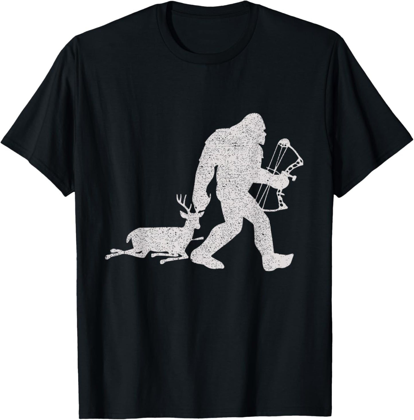 Bigfoot Bags a Deer Big Foot Deer Bow Hunting T-Shirt - T-Shirt | Black