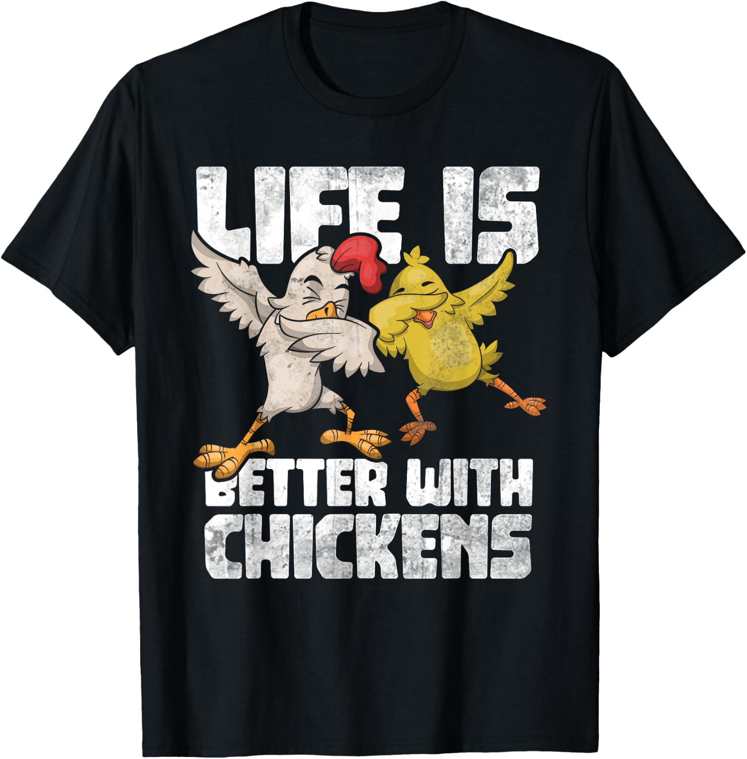 Funny Animal Farmer Kids Dabbing Rooster Dab Hen Chicken T-Shirt - T-Shirt | Black