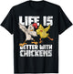 Funny Animal Farmer Kids Dabbing Rooster Dab Hen Chicken T-Shirt - T-Shirt | Black