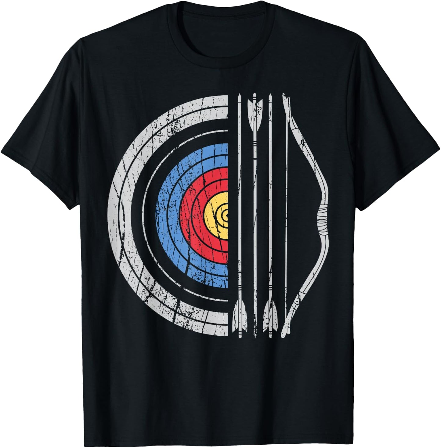 Archery Target Bow and Arrow Archer Retro Vintage Men Women Small T-Shirt - T-Shirt | Black