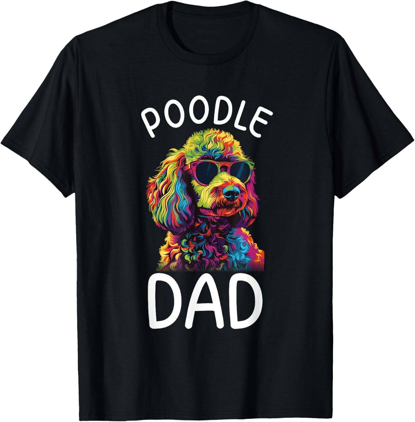 Poodle Dad Pop Art Design Poodle Lovers T-Shirt - T-Shirt | Black