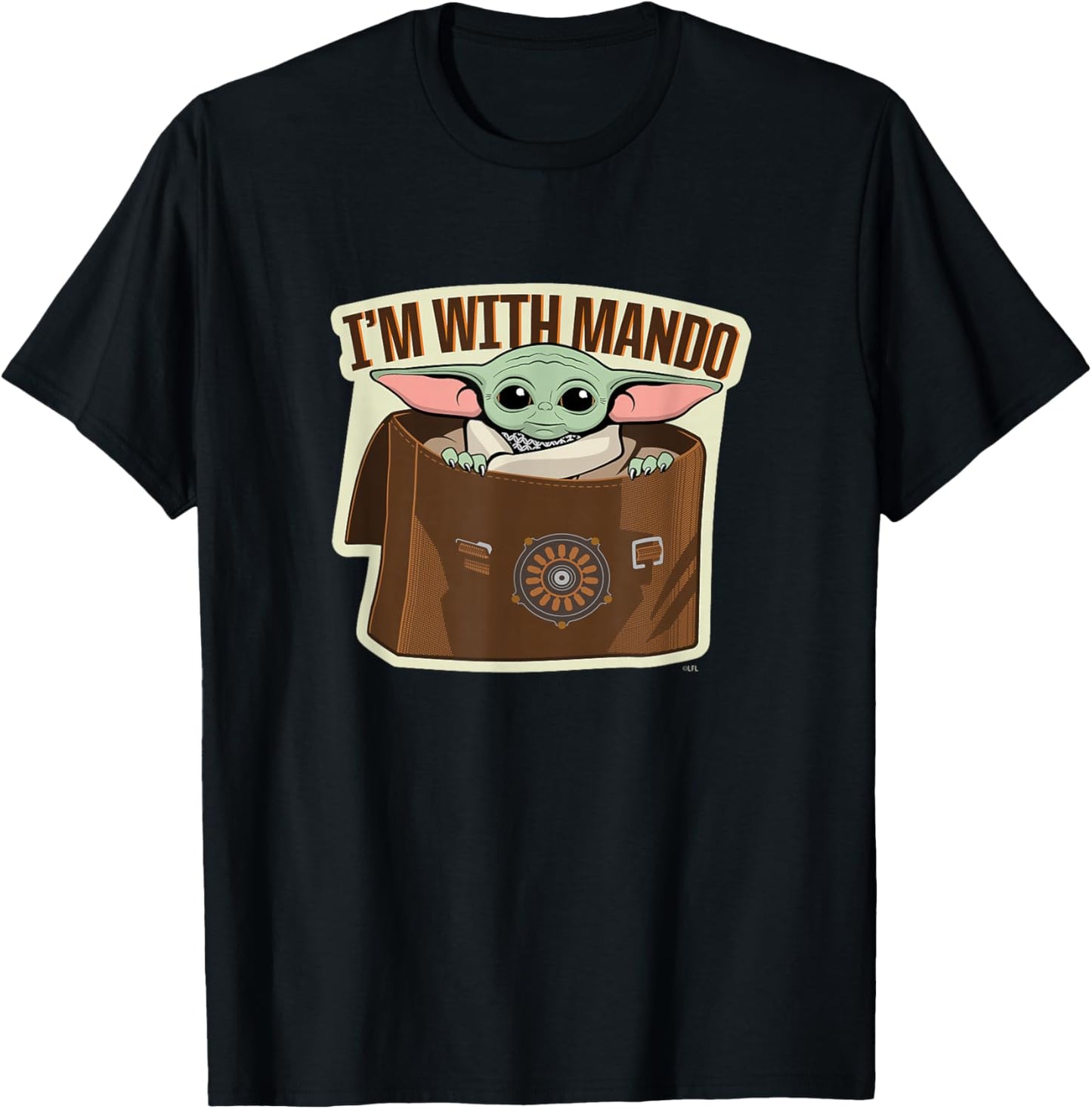 Star Wars The Mandalorian Season 3 Grogu I'm With Mando T-Shirt - T-Shirt | Black