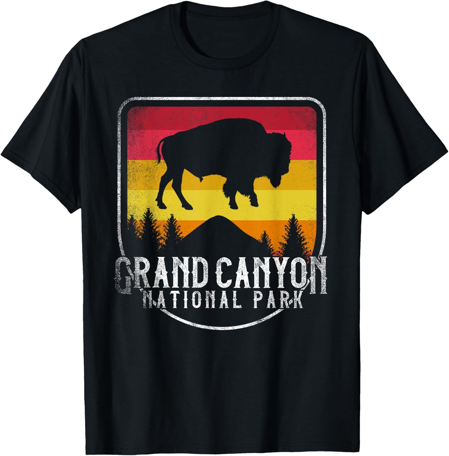 Grand Canyon National Park Retro Vintage Distressed T-Shirt - T-Shirt | Black
