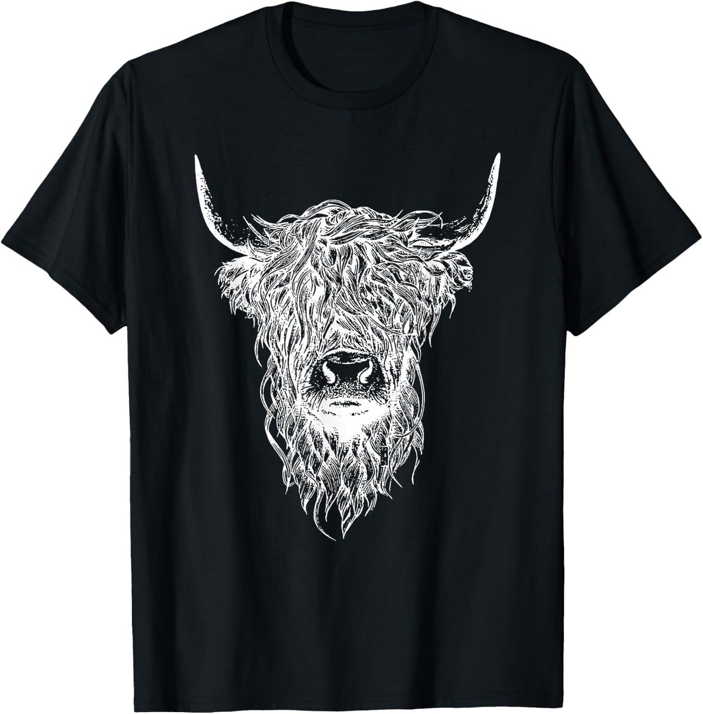 Scottish Highland Cattle Kyloe Domestic Cattle Animals Cow Motif T-Shirt - T-Shirt | Black