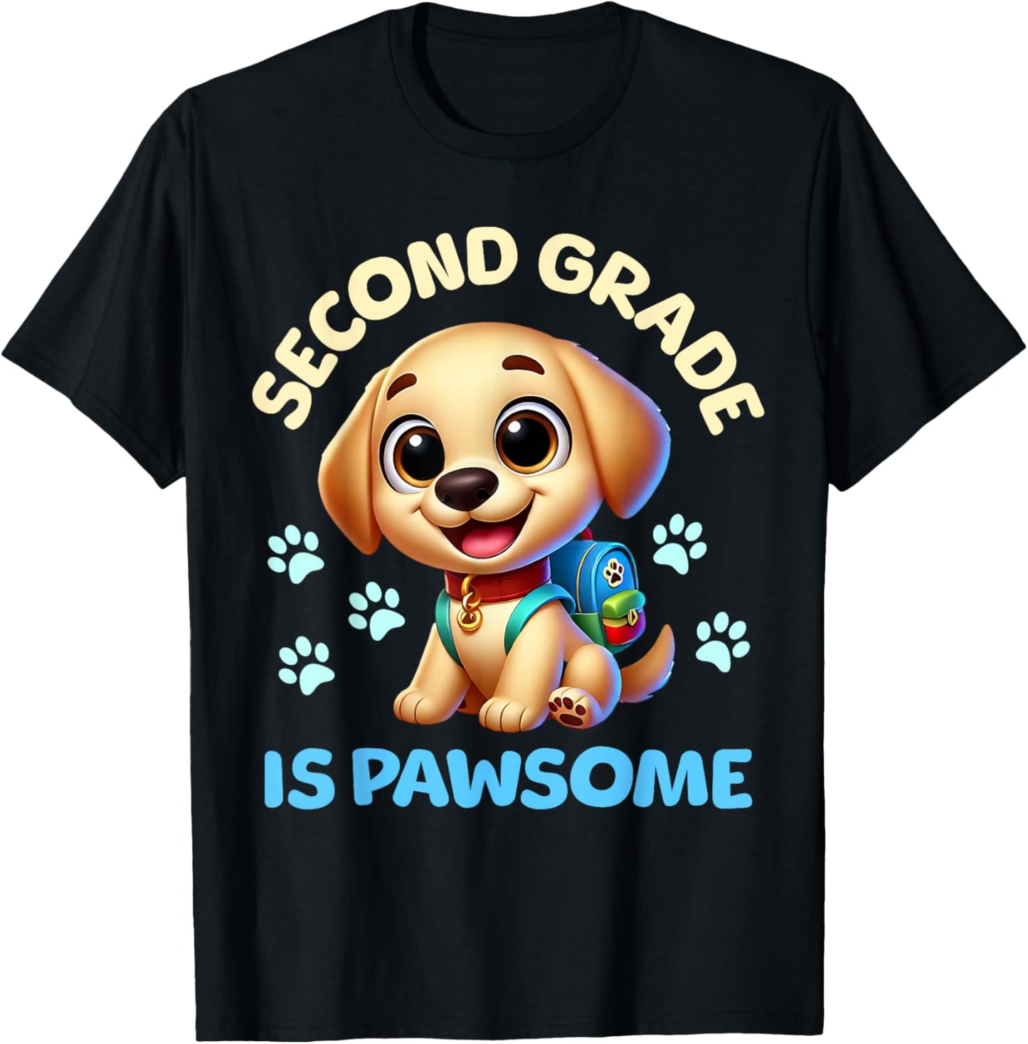 First Day Of School Puppy Dog Second Grade T-Shirt - T-Shirt | Black
