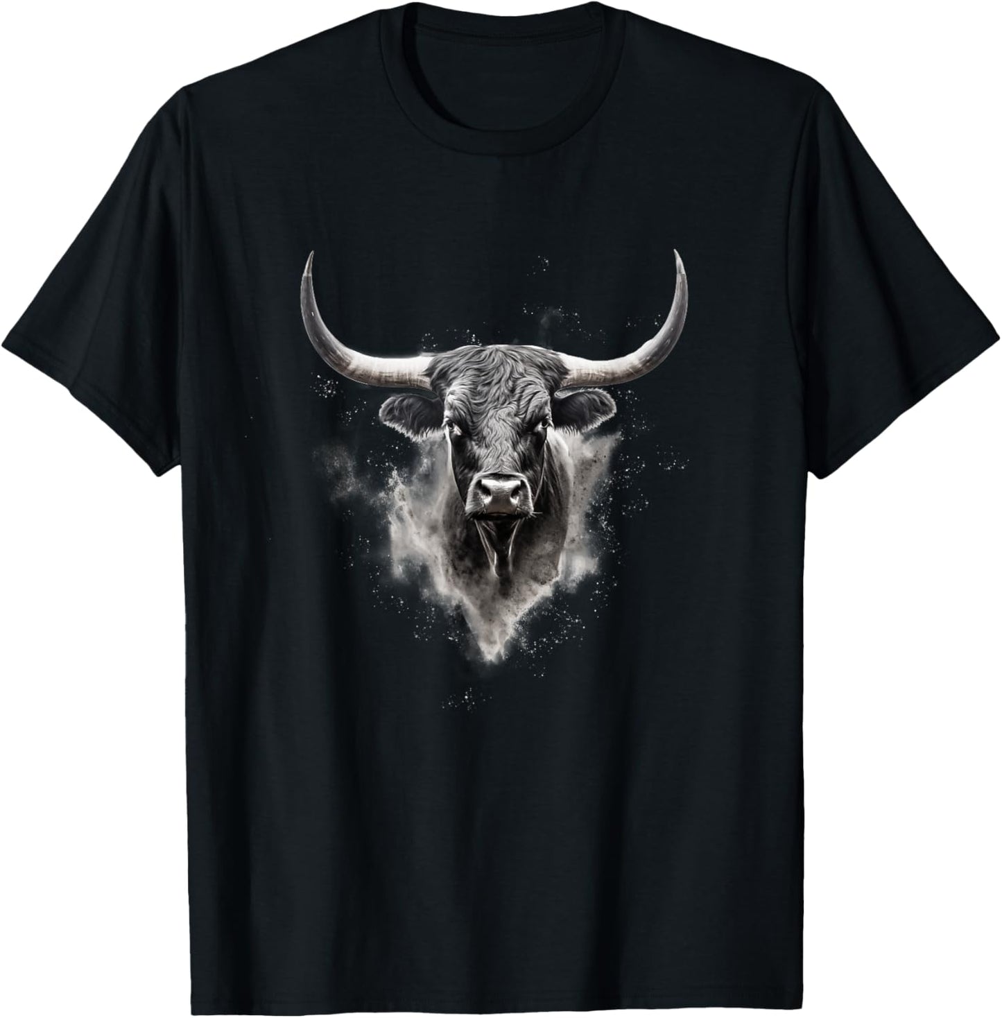 Majestic Bull Head Art: Bold Western Style Statement T-Shirt - T-Shirt | Black