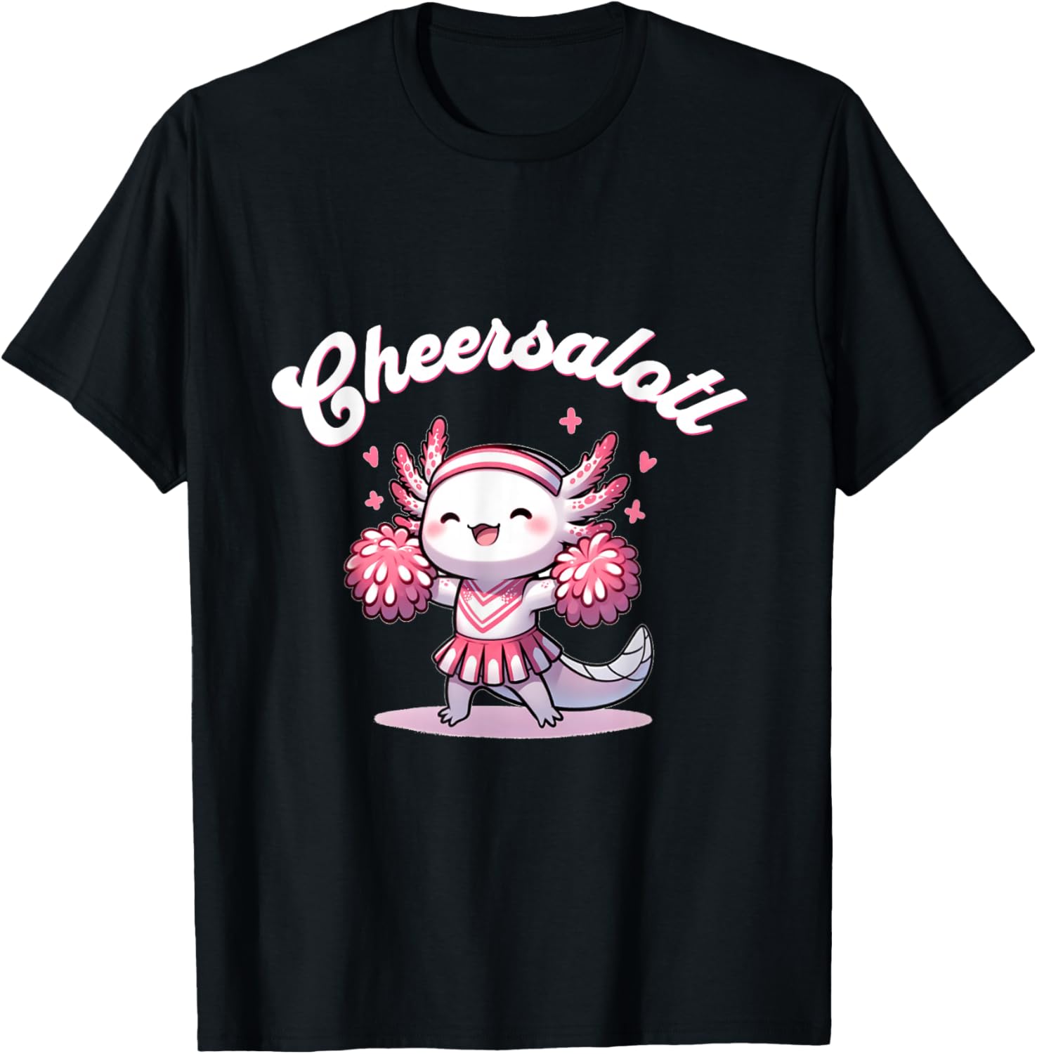 Cute Axolotl Cheerleader T-Shirt - T-Shirt | Black