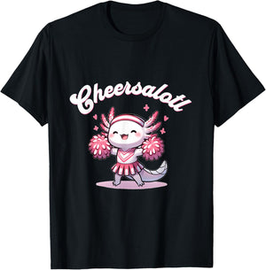 Cute Axolotl Cheerleader T-Shirt - T-Shirt | Black
