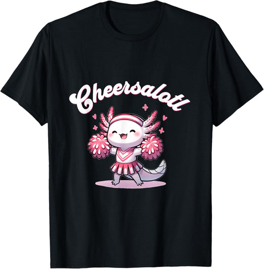 Cute Axolotl Cheerleader T-Shirt - T-Shirt | Black