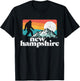 Retro New Hampshire Bigfoot Mountains T-Shirt - T-Shirt | Black