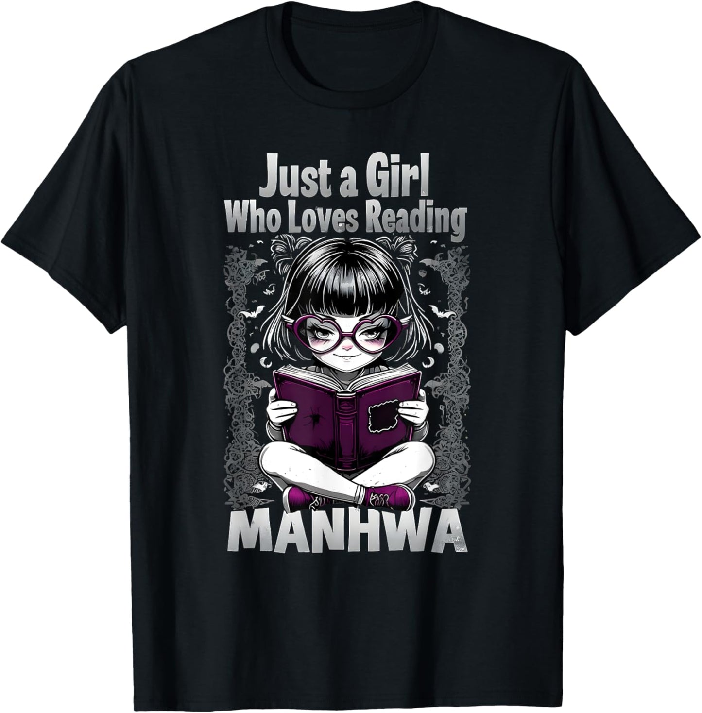 Just a Girl Who Loves Reading Manhwa T-Shirt - T-Shirt | Black