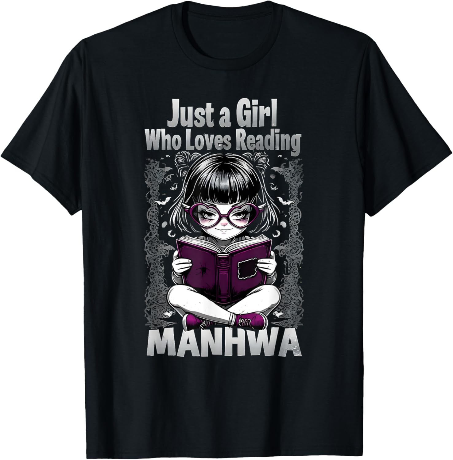Just a Girl Who Loves Reading Manhwa T-Shirt - T-Shirt | Black