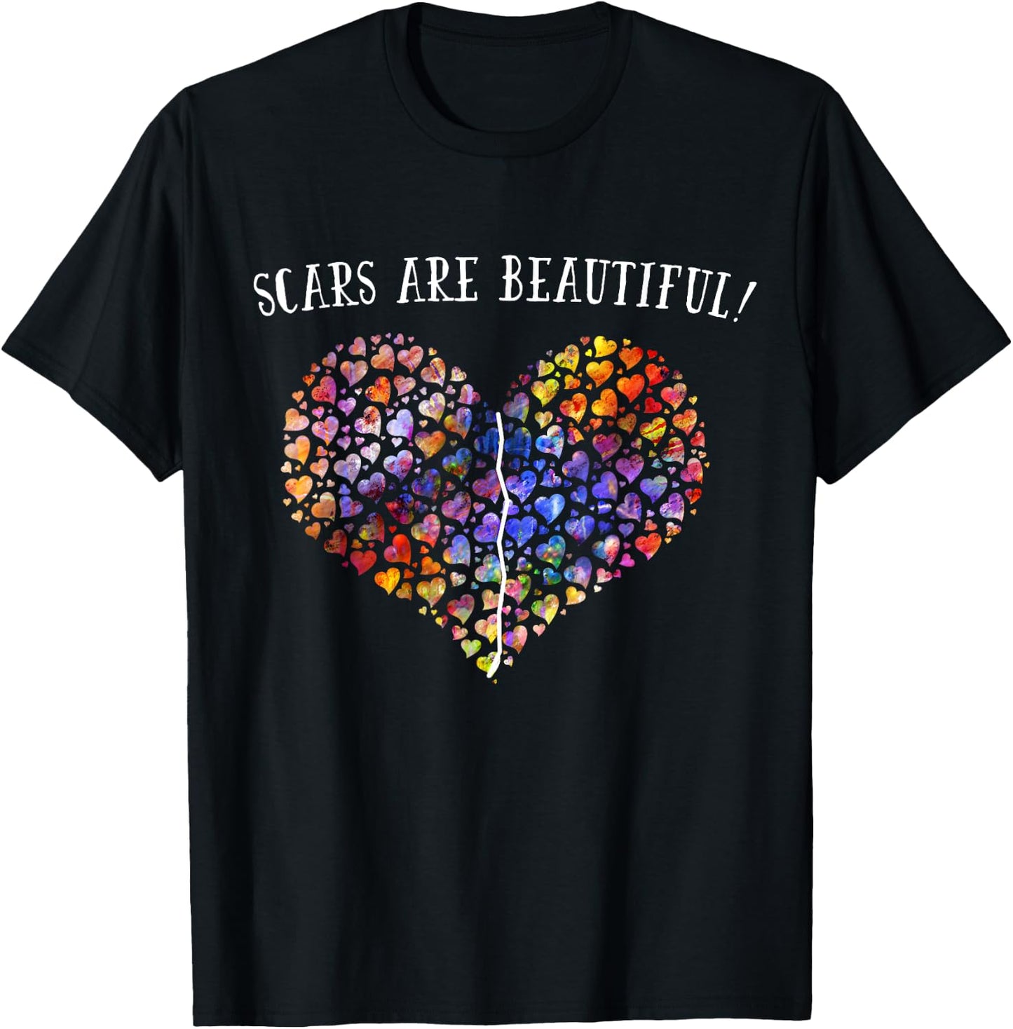 Scars Are Beautiful ; Open Heart Surgery Survivor T-Shirt - T-Shirt | Black