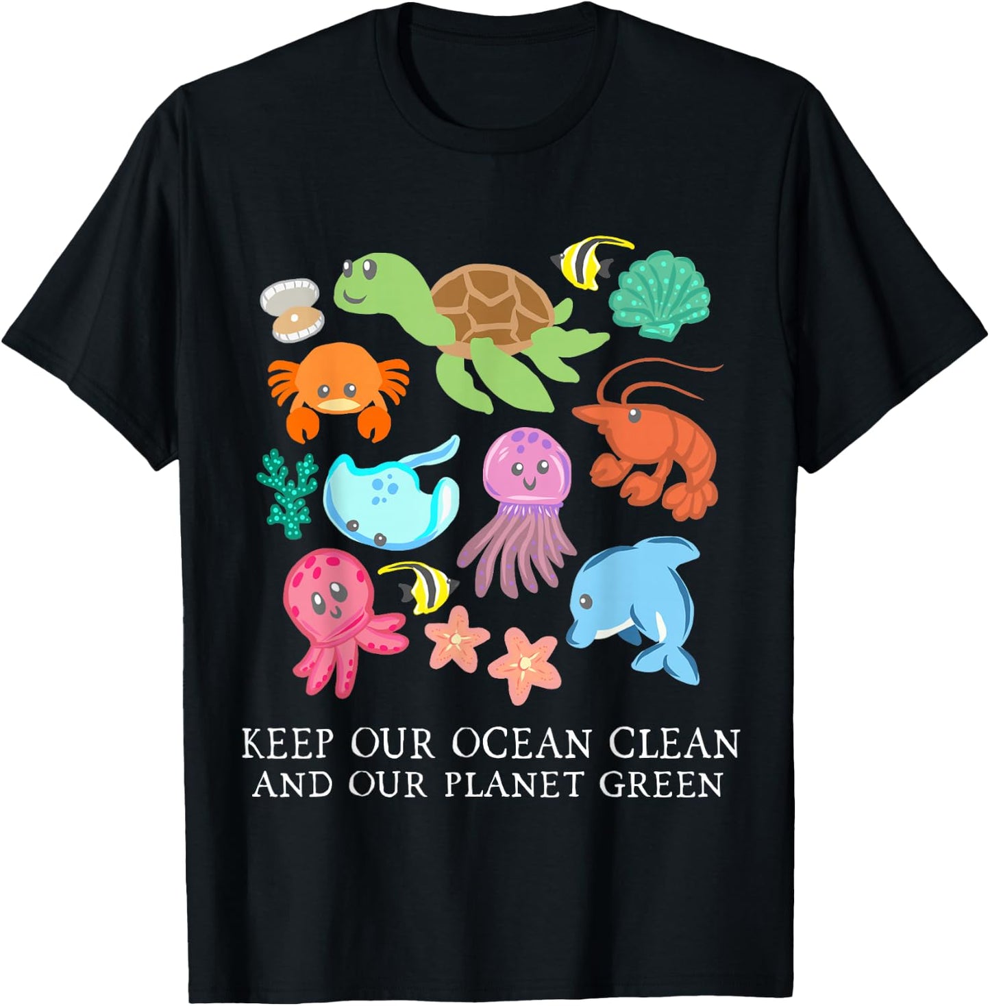 Keep Our Ocean Clean And Our Planet Green Save Earth Women T-Shirt - T-Shirt | Black