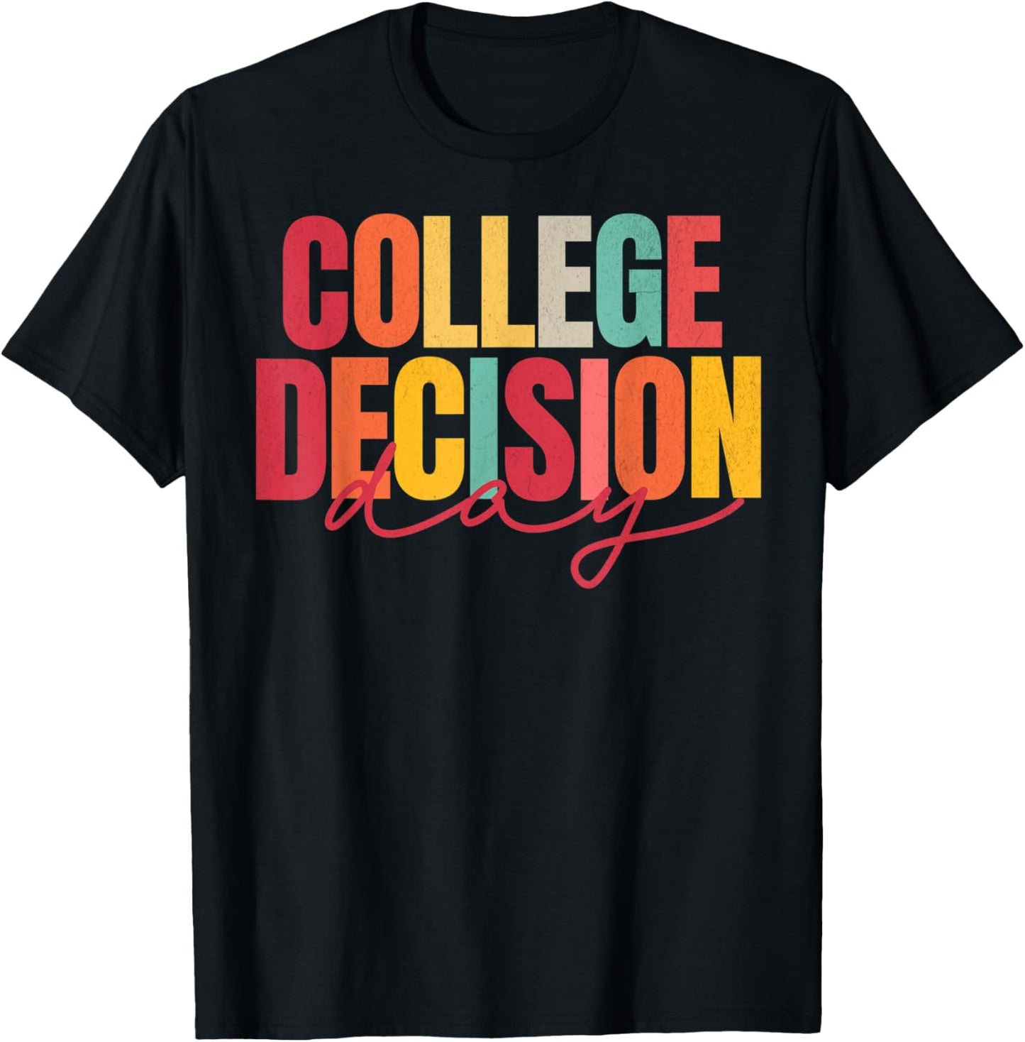 Retro College Decision Day College Reveal Party Acceptance T-Shirt - T-Shirt | Black