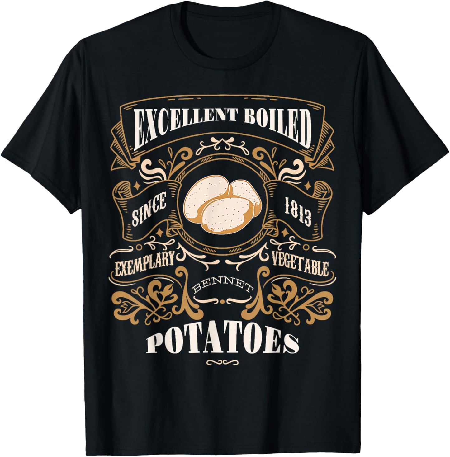 Excellent Boiled Potatoes Pride & Prejudice Jane Austen Meme T-Shirt - T-Shirt | Black