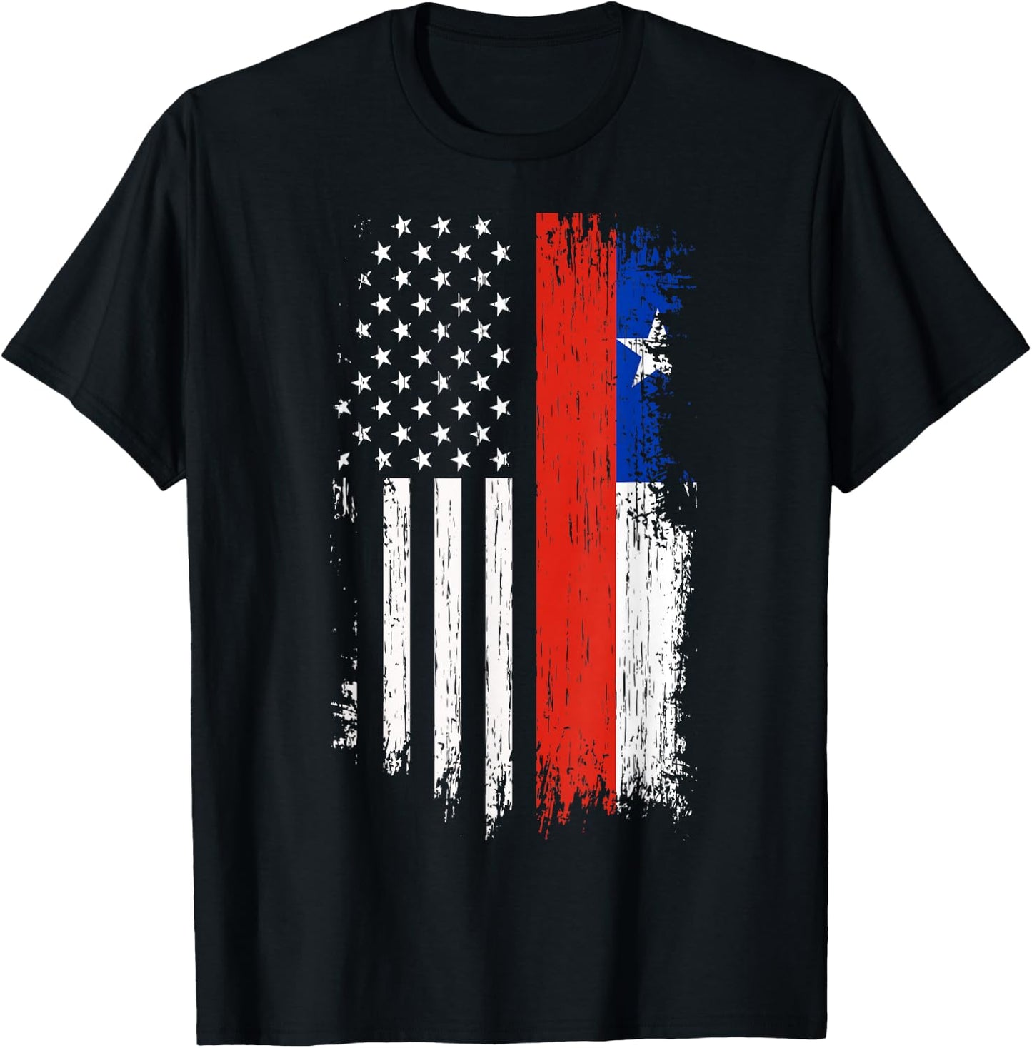 Chilean American Flag - Pride Chile USA Shirt T-Shirt - T-Shirt | Black