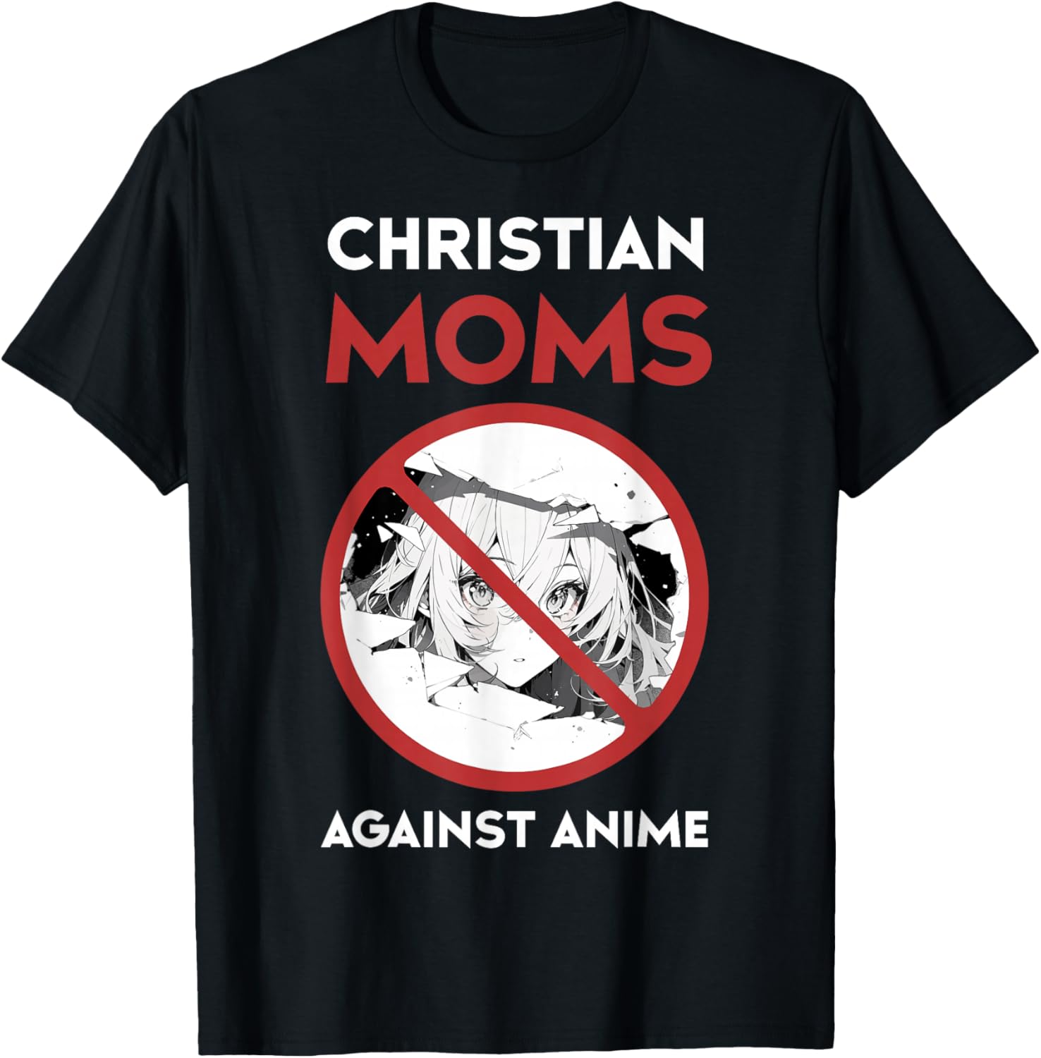 Christian Mom Against Anime Humor Funny Religious T-Shirt - T-Shirt | Black