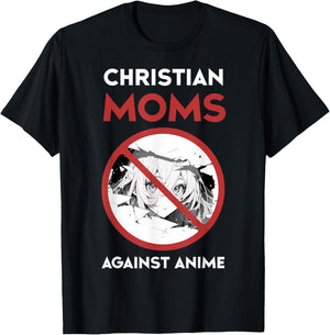 Christian Mom Against Anime Humor Funny Religious T-Shirt - T-Shirt | Black