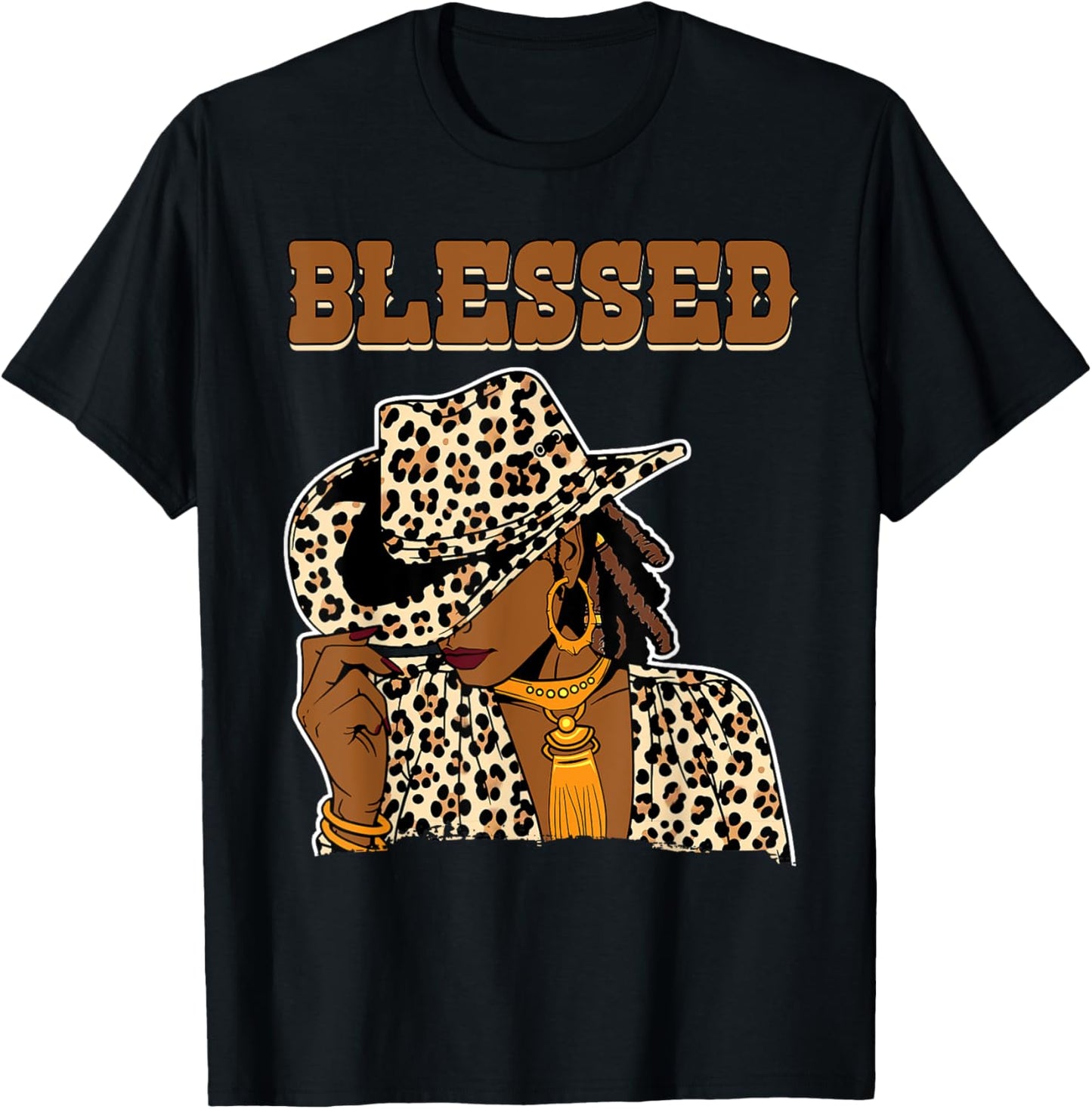 Blessed Cowgirl Black Western Swag African Christian Woman T-Shirt - T-Shirt | Black