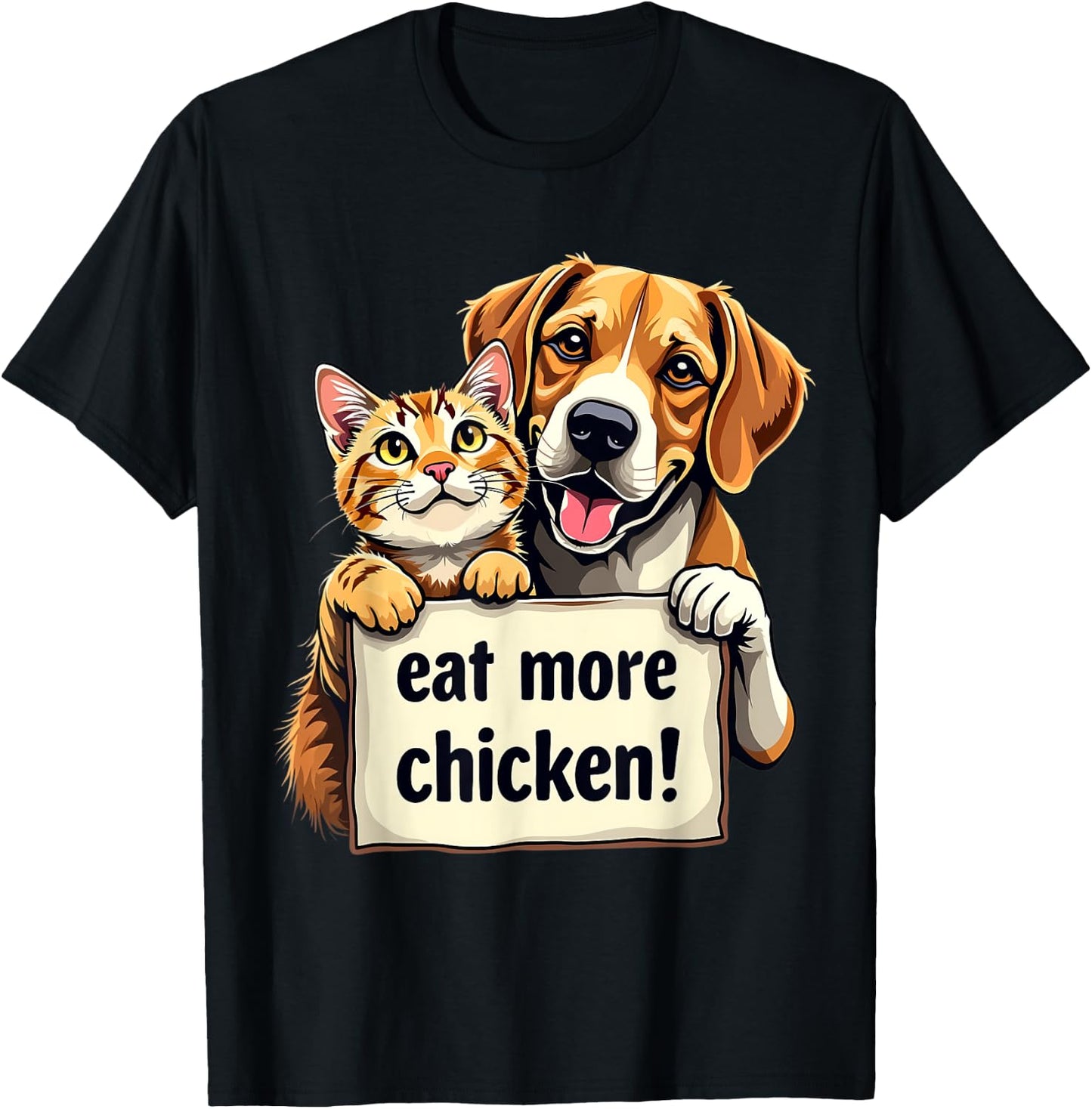 They're Eating the Dogs Cats Eat More Chicken Funny Trump T-Shirt - T-Shirt | Black