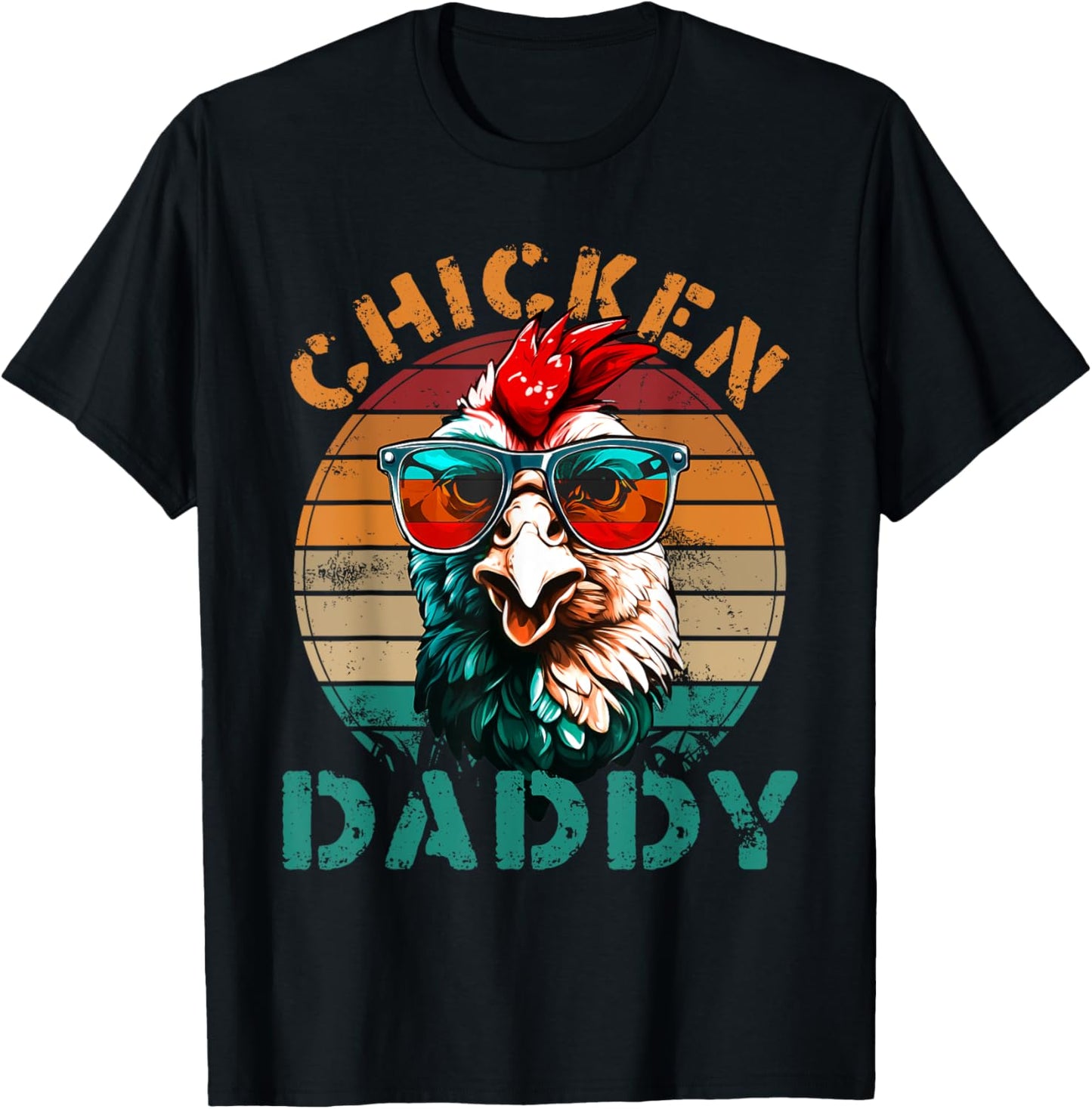 Chicken Daddy Retro Chicken Dad Fathers Day Men T-Shirt - T-Shirt | Black