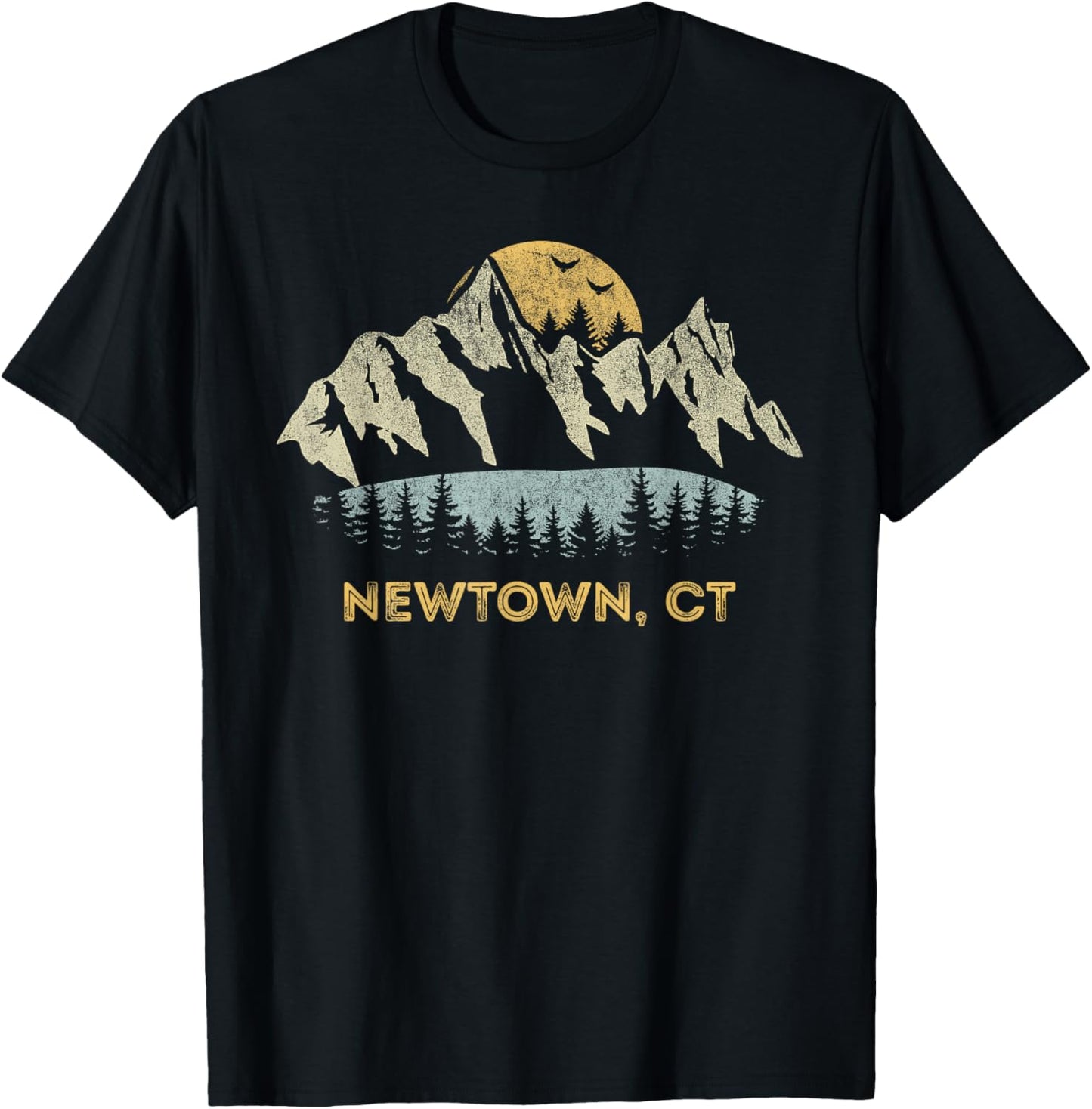 Newtown CT Mountain Sunset Sunrise T-Shirt - T-Shirt | Black