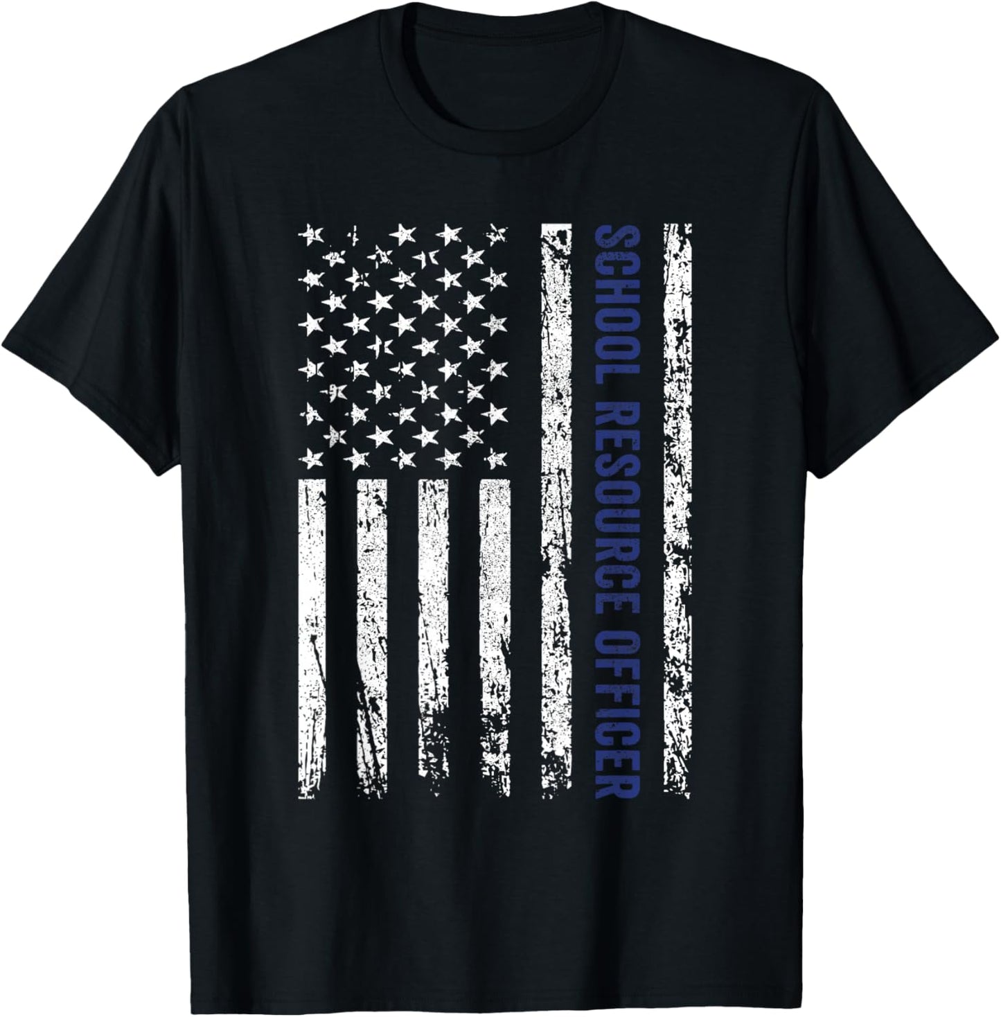 School Resource Officer SRO USA Flag T-Shirt - T-Shirt | Black