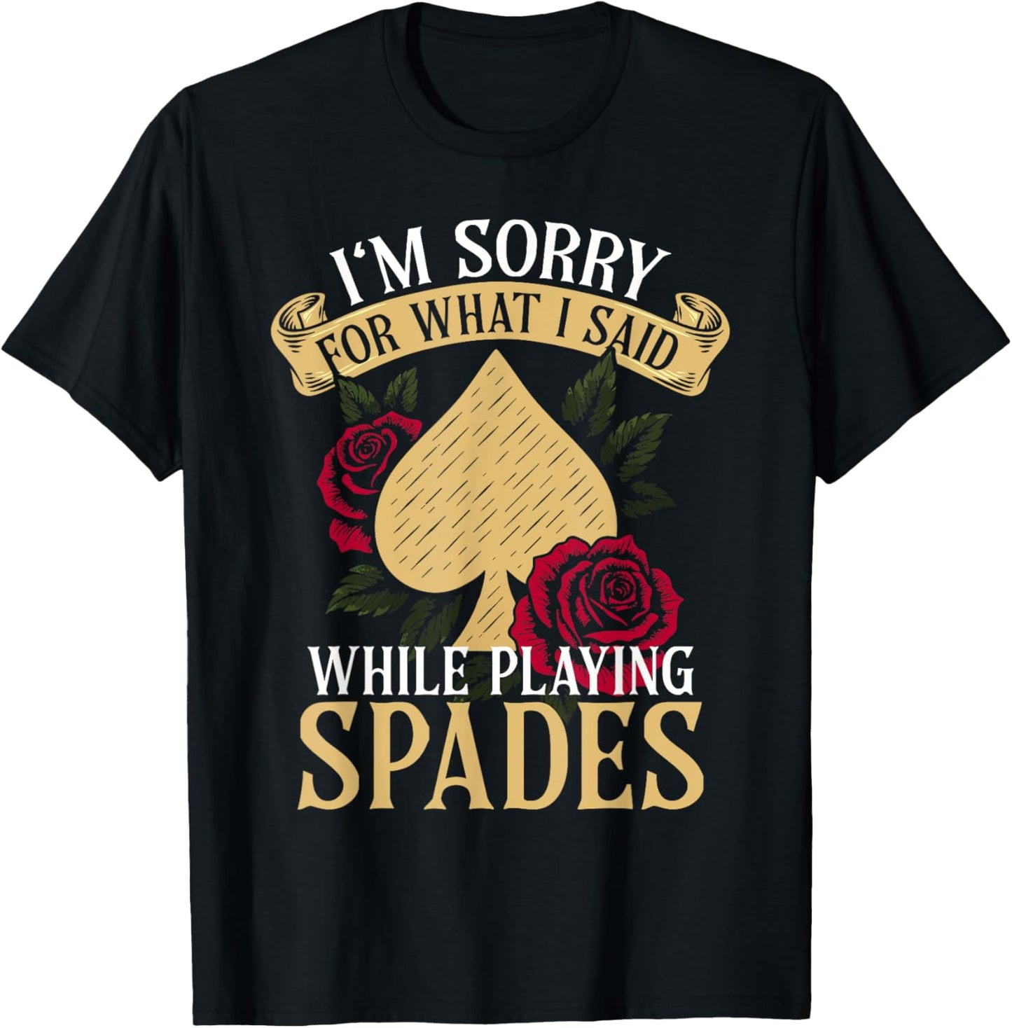 Spades Game Design Funny Cards for Spades Player Graphic T-Shirt - T-Shirt | Black